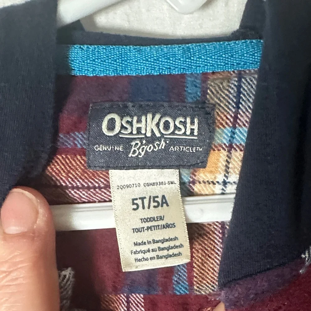 OshKosh B'gosh Multicolor Plaid Shirt with Hood